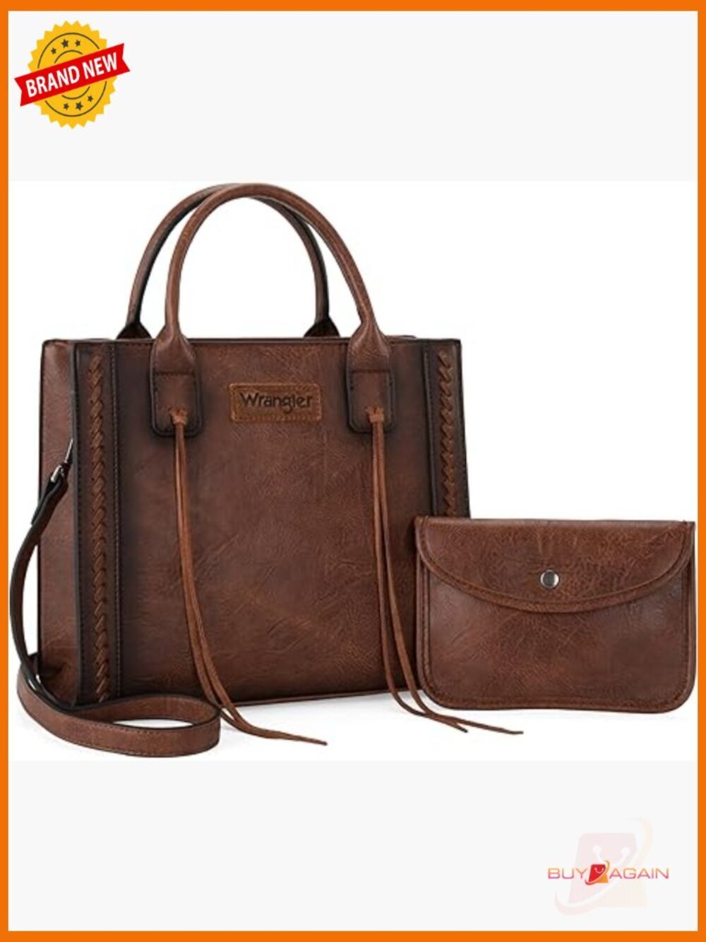 Vintage Western Cowhide Tote Purse with Wallet Set
